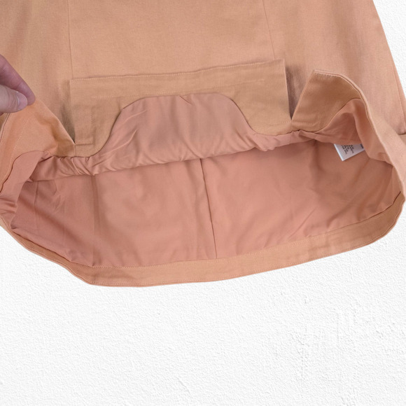 ASTR the Label Papaya Monet Mini Skirt Peach Cotton Blend Slit Front Size Large - Picture 4 of 9